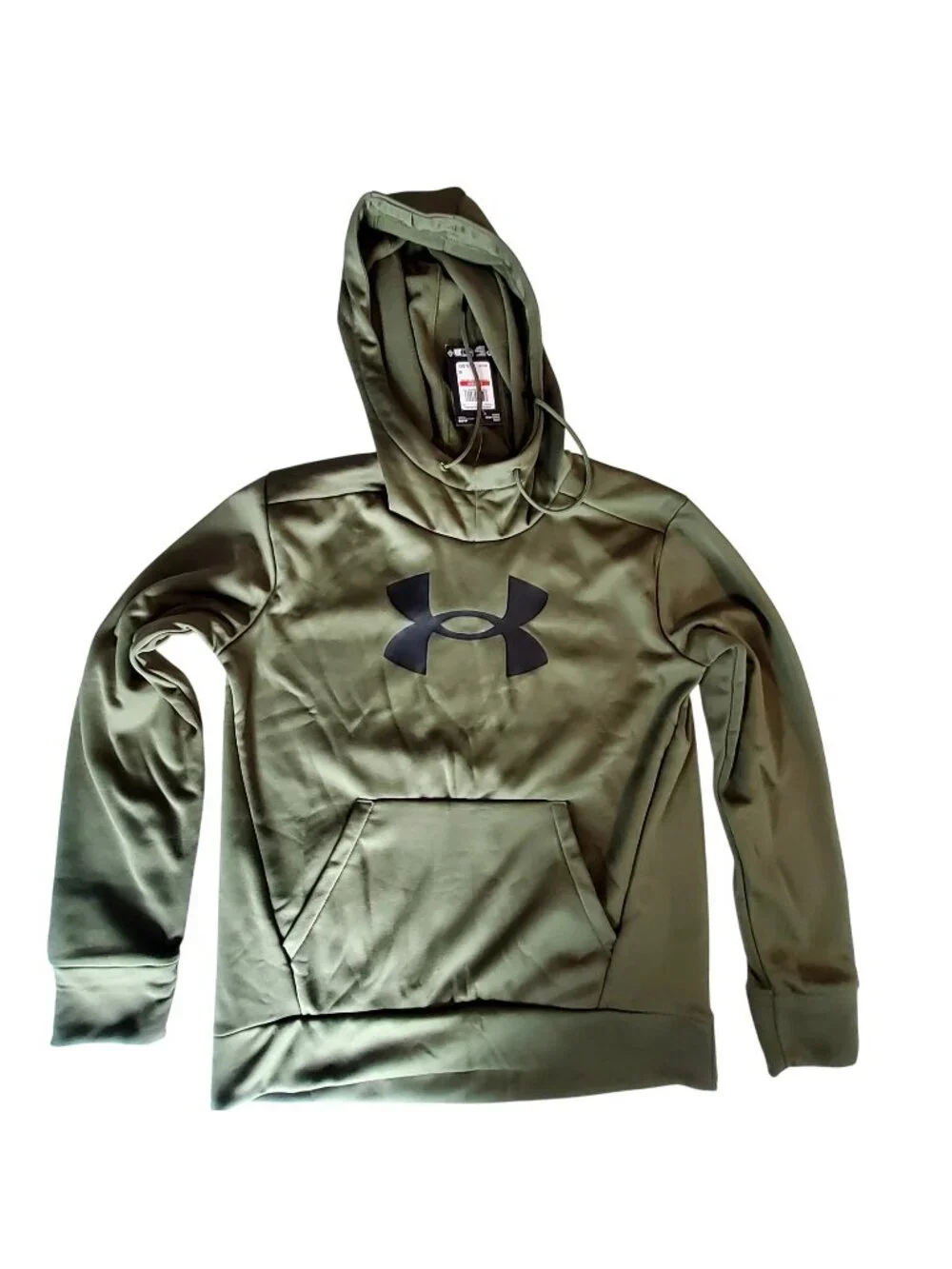 Under Armour Womens Armour Fleece Hoodie Loose Fit Size XS Green Ribbed cuffs